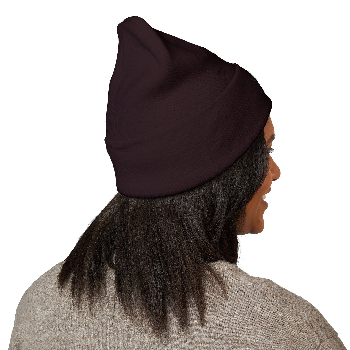 100% Embroidered Cuffed Beanie — Minimal Knit Winter Hat