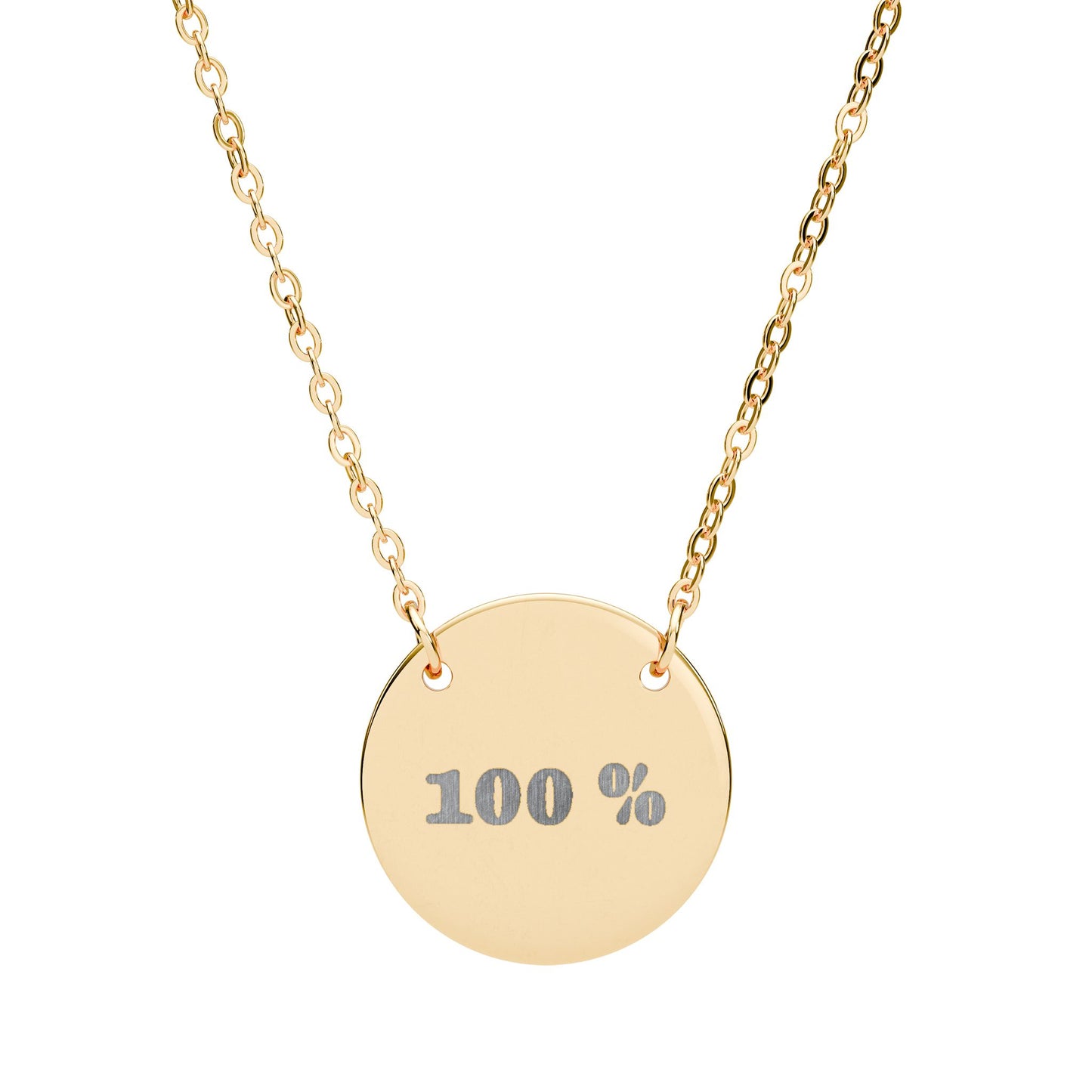 Engraved Circle Necklace — Personalized Minimalist Pendant (Custom Text)