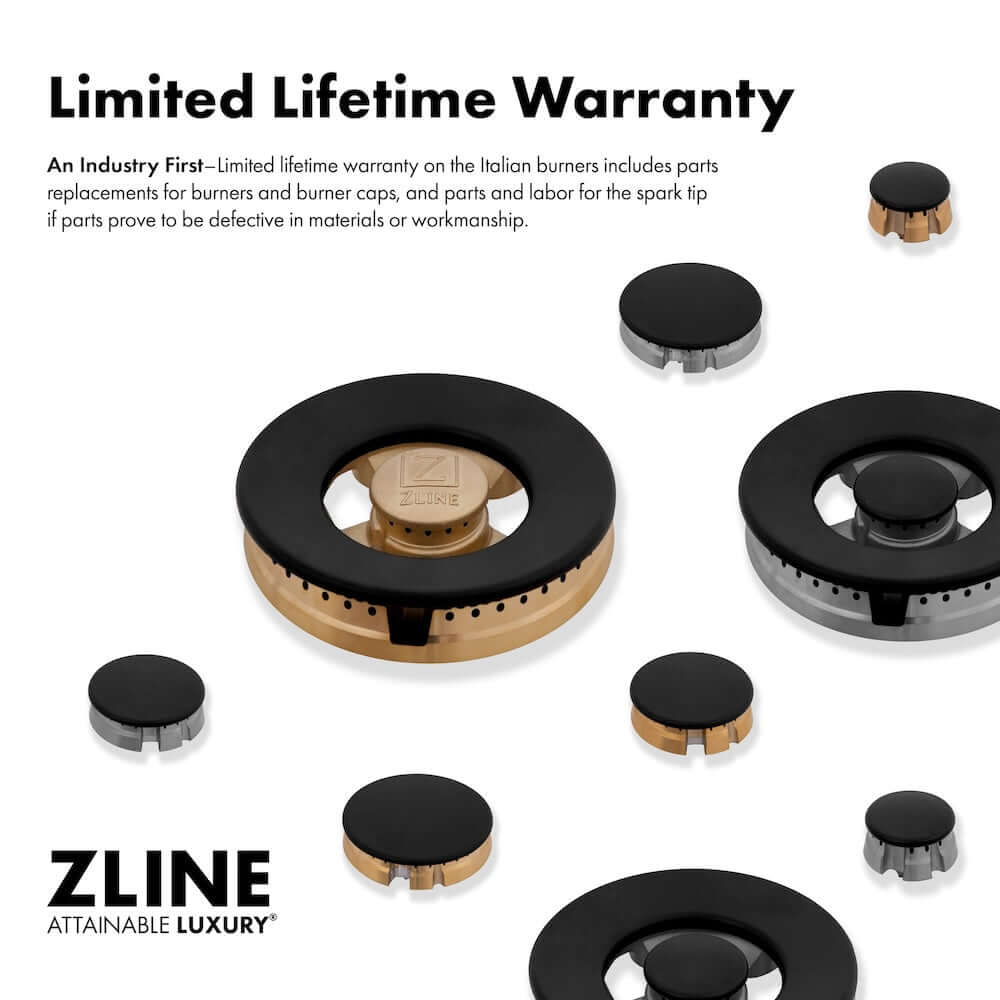ZLINE 48" Dual Fuel Range, Gas Cooktop, Electric Convection Oven Stainless Steel, Gold CDRZ-48-G