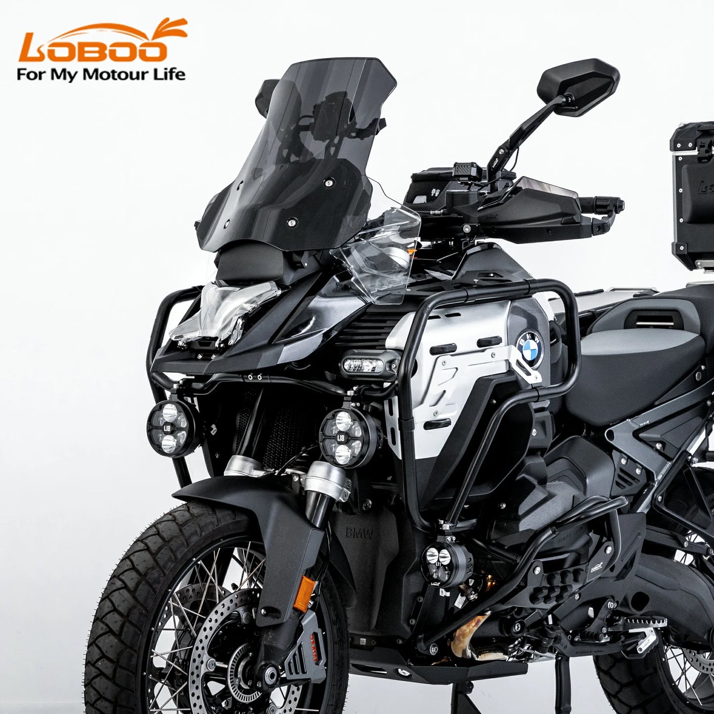 LOBOO Headlight Guard for BMW R1300GS Adventure – Magnetic Quick-Release Design, PC Polycarbonate,Clear
