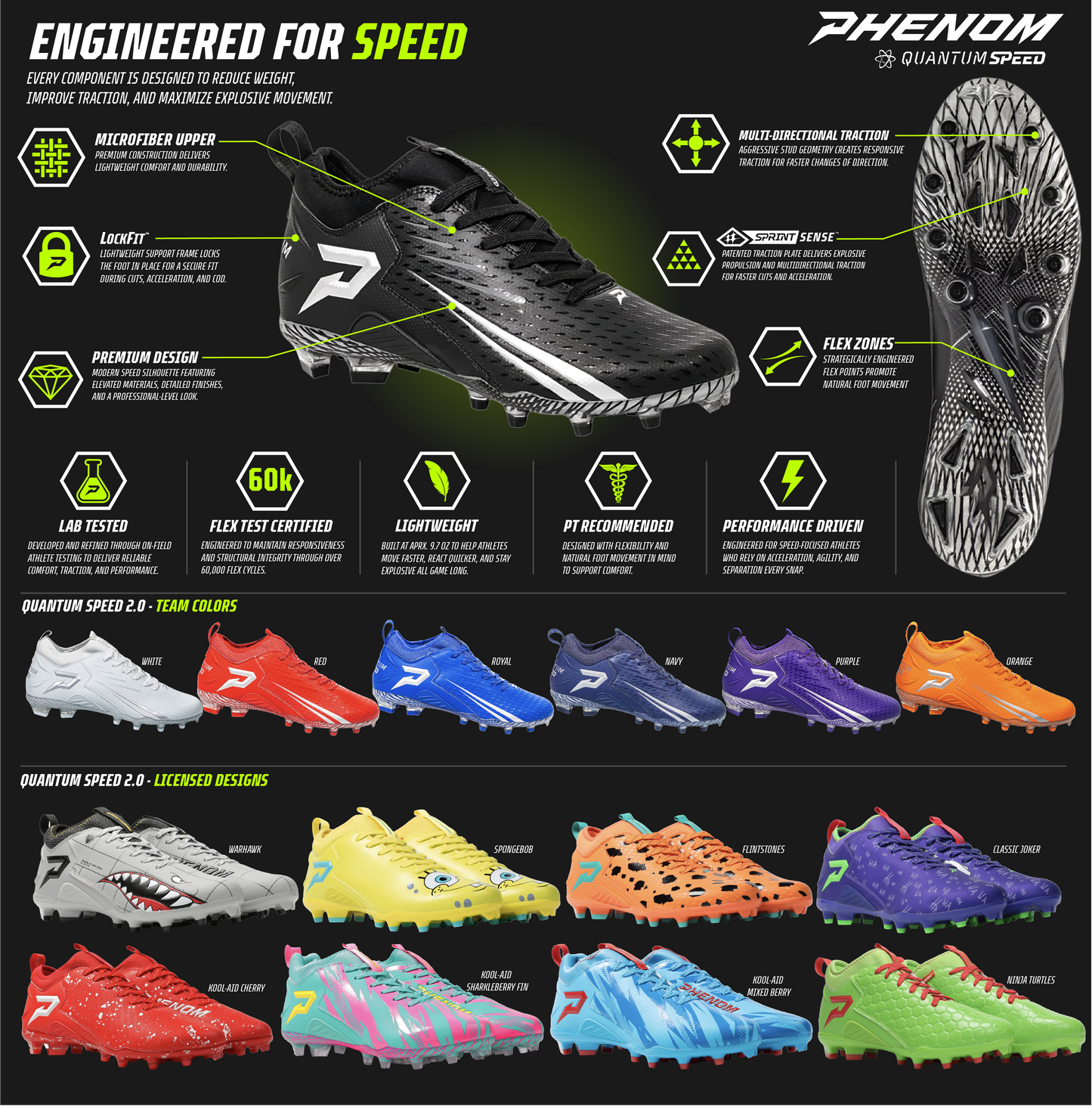 Quantum Speed: Football Cleats - Red - Team Colors