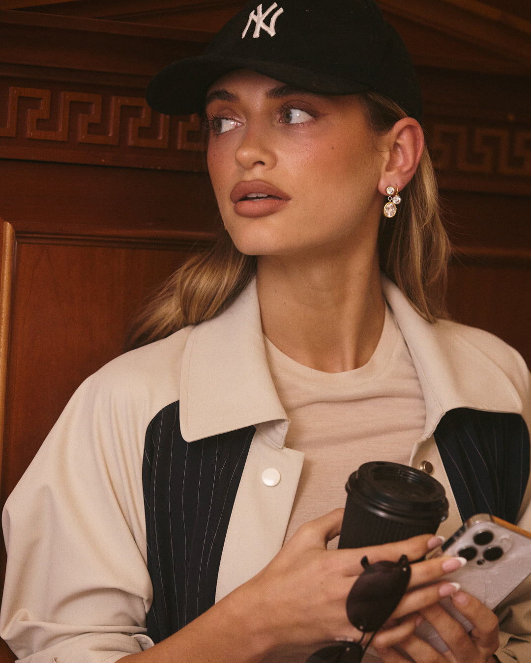 The Marais Drop Studs-Gold (Ships Late April)
