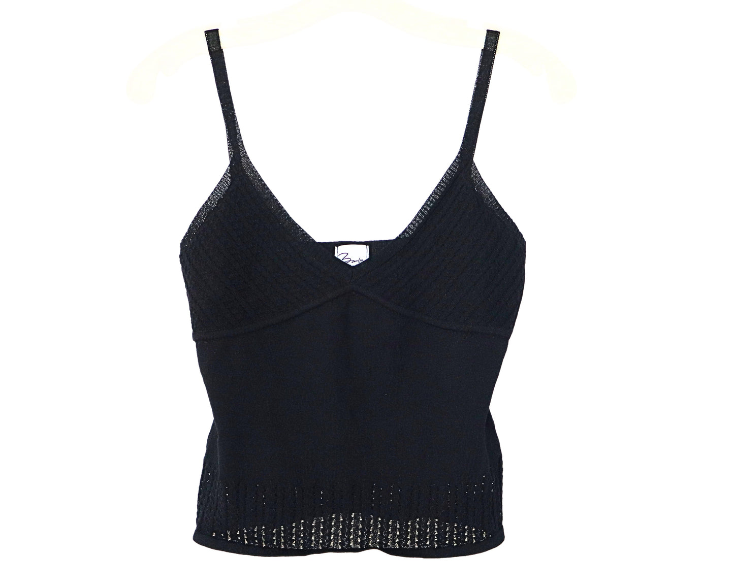 Lace Camisole Top - Black - S