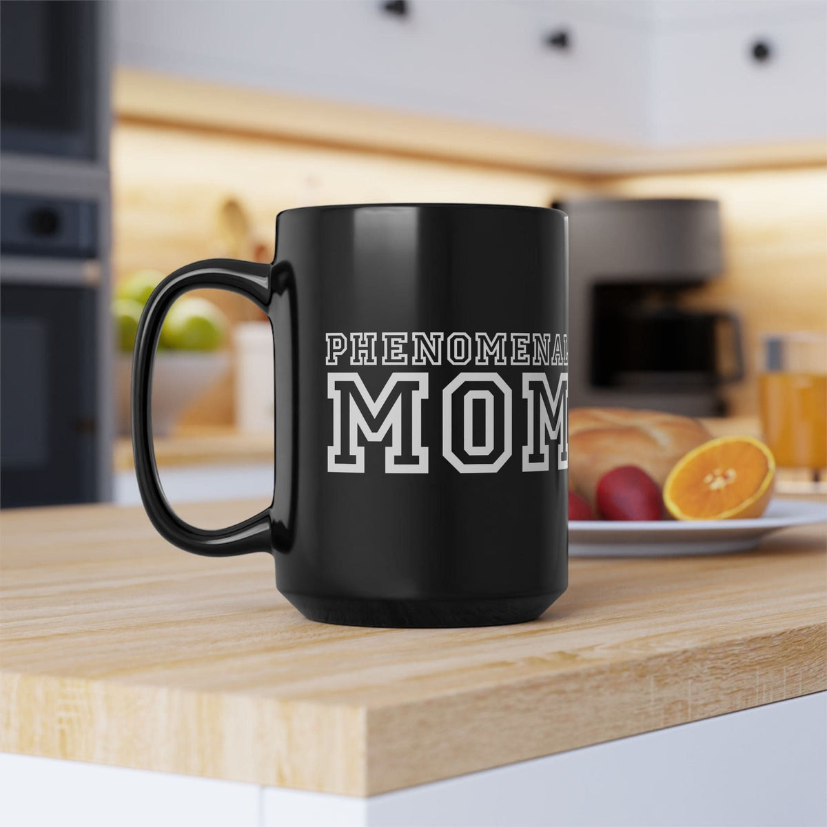 Ceramic Black Mug 15 Oz Phenomenal Mom Print