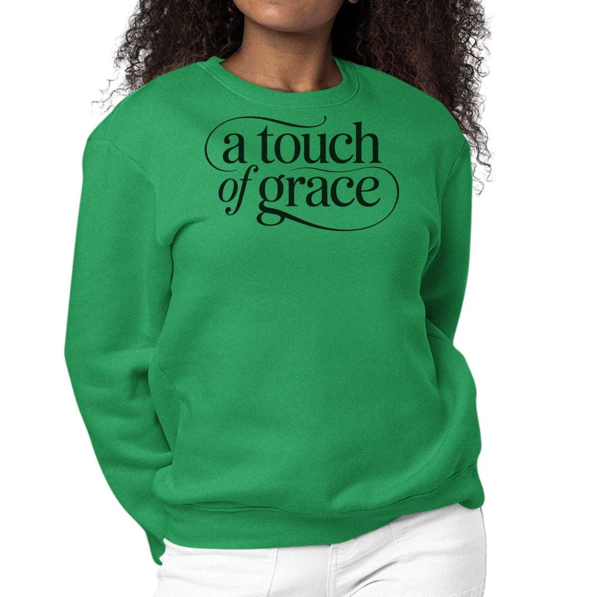 Womens Graphic Sweatshirt - a Touch of Grace Inspirational Motivational Shirt