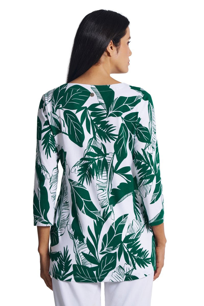 St. Lucia | Women's Tunic Top | Eden Green Palm Paradise