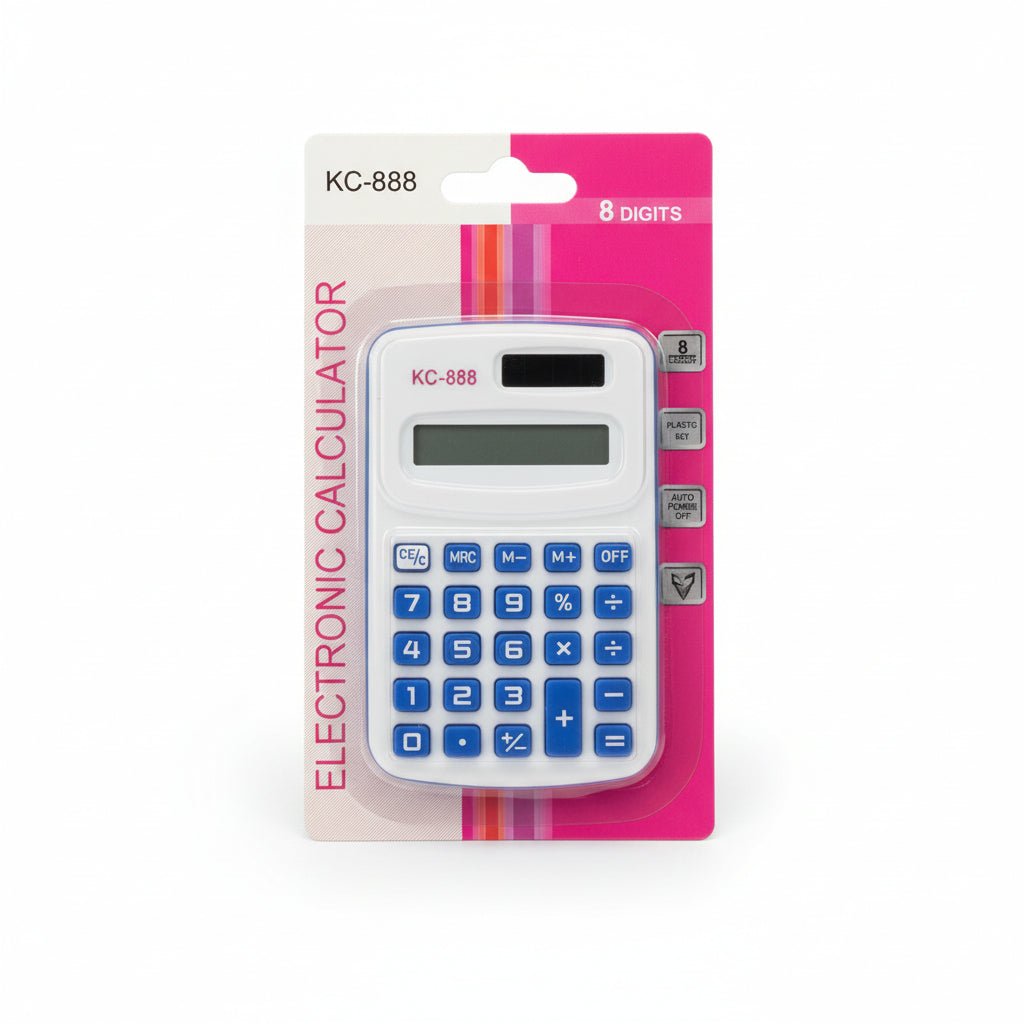 Mini Portable Calculator – Dual Power, 10-Digit Display-Random Color Selection