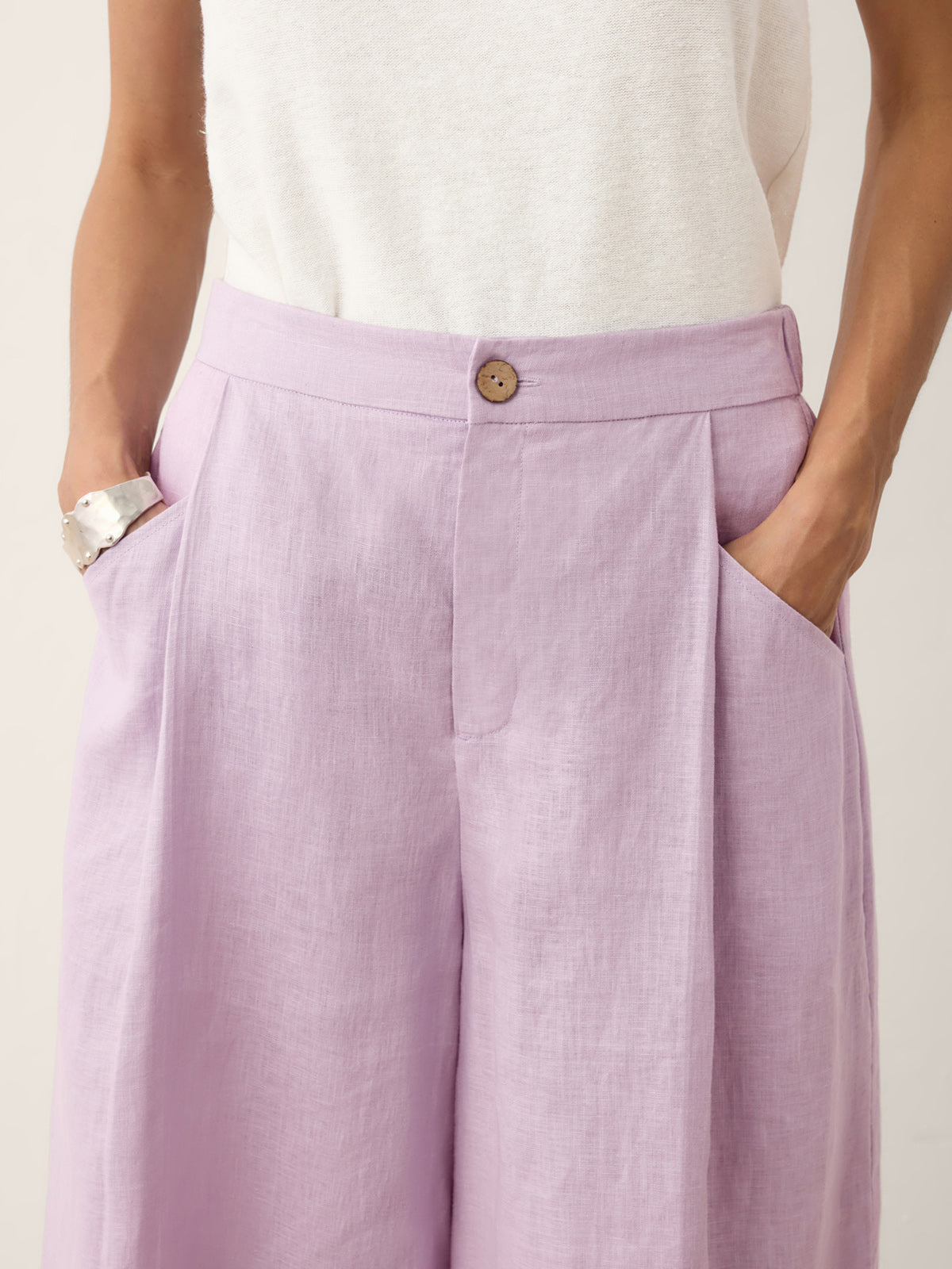 100% Linen A-Line Bermuda Shorts RAVENNA