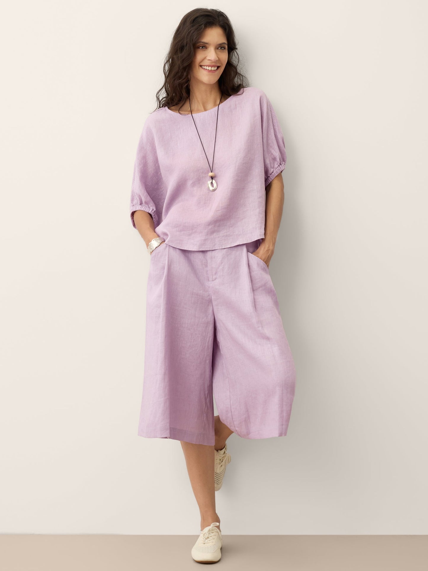 100% Linen A-Line Bermuda Shorts RAVENNA