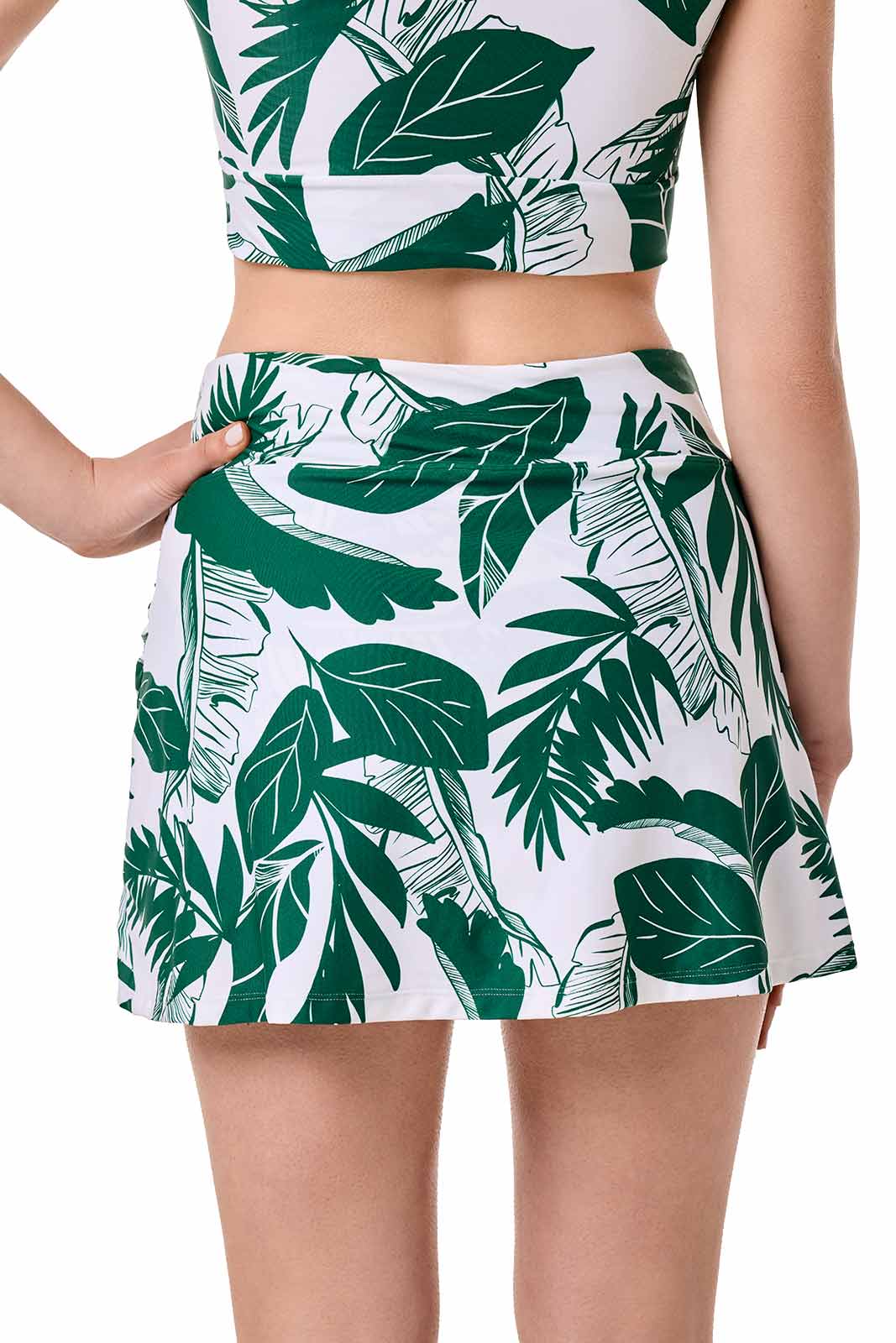 Big Wave | Women's Swim Skort with Wrap Detail | Eden Green Palm Paradise