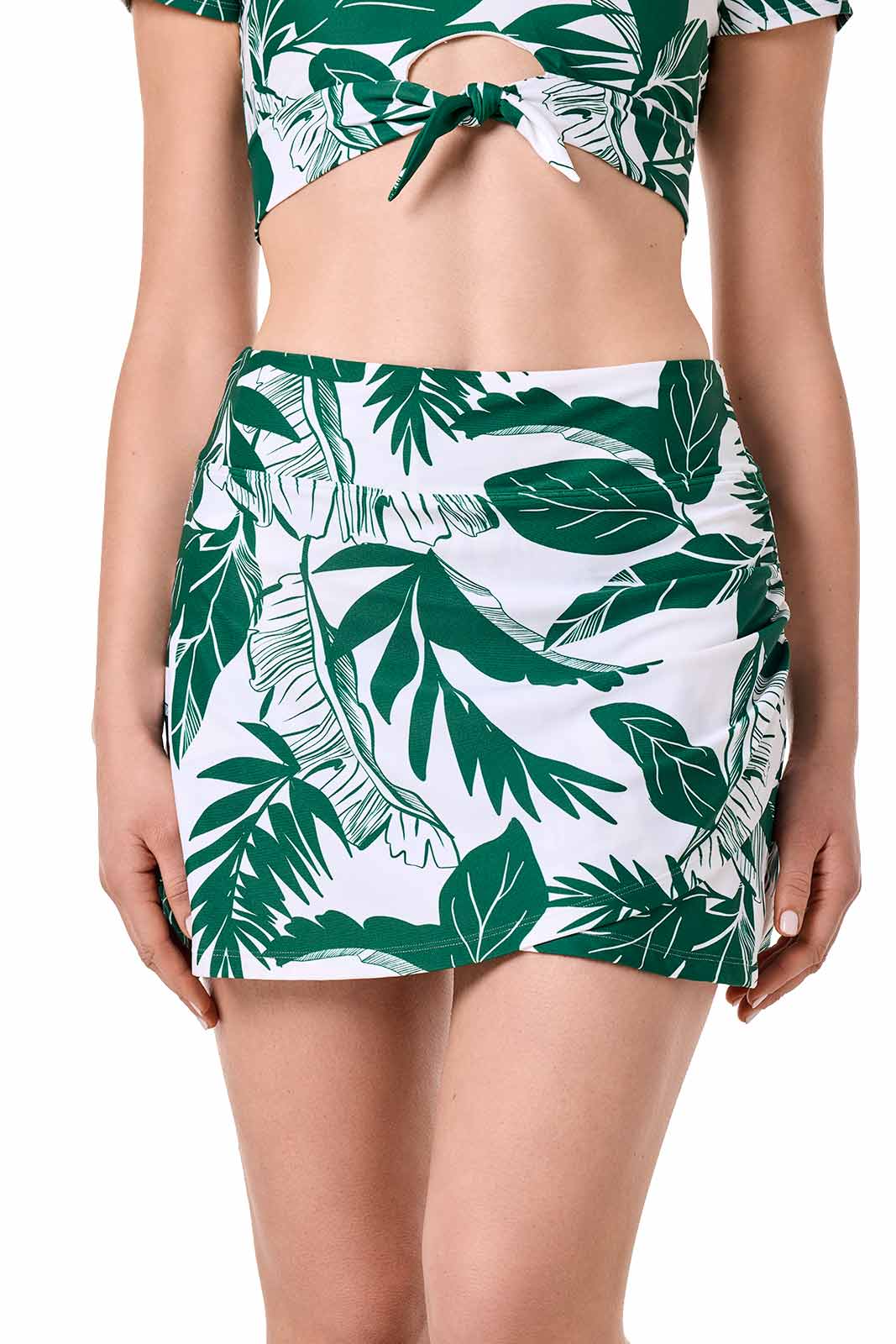 Big Wave | Women's Swim Skort with Wrap Detail | Eden Green Palm Paradise