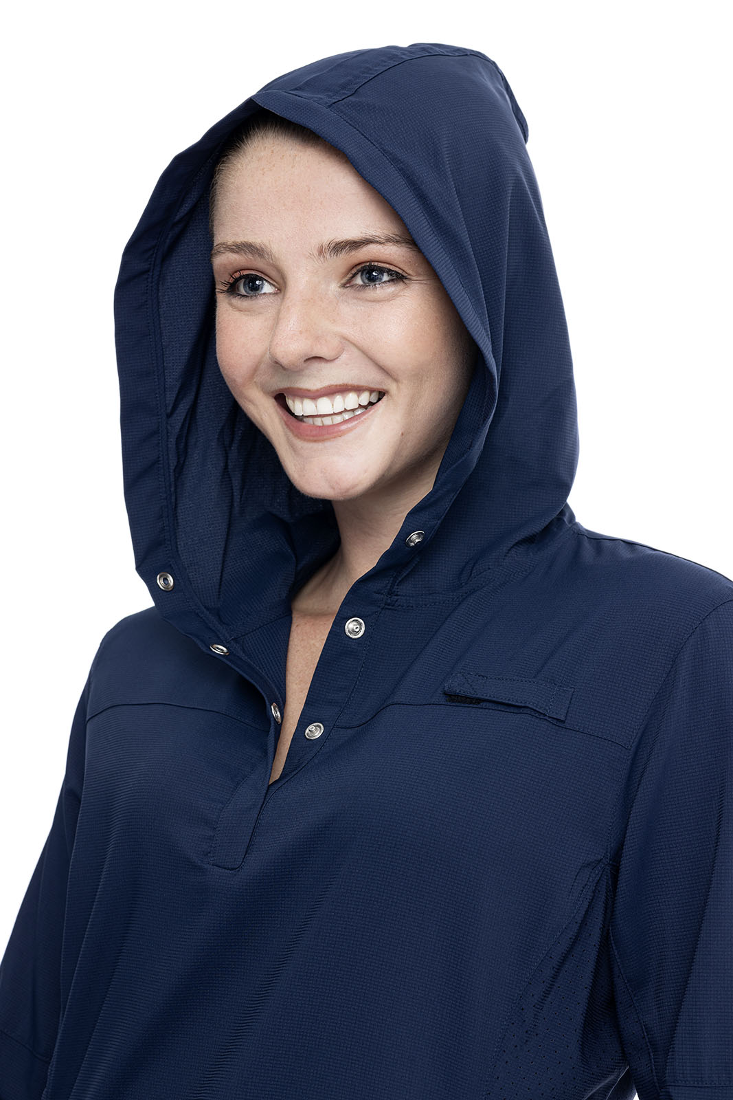 Sea Spray | Women's Henley Hoodie | Navy