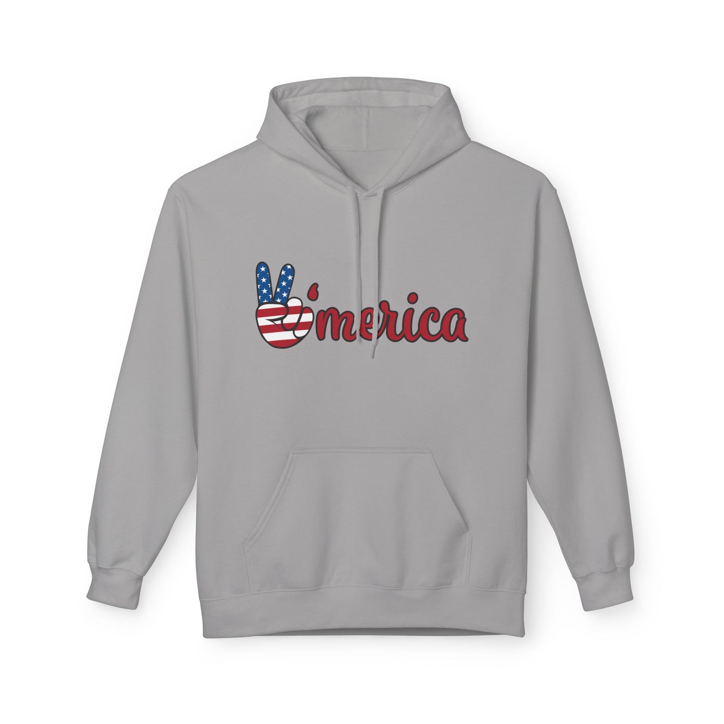 Patriotic 'Merica Peace Sign Hoodie — American Flag LOVE Back Graphic
