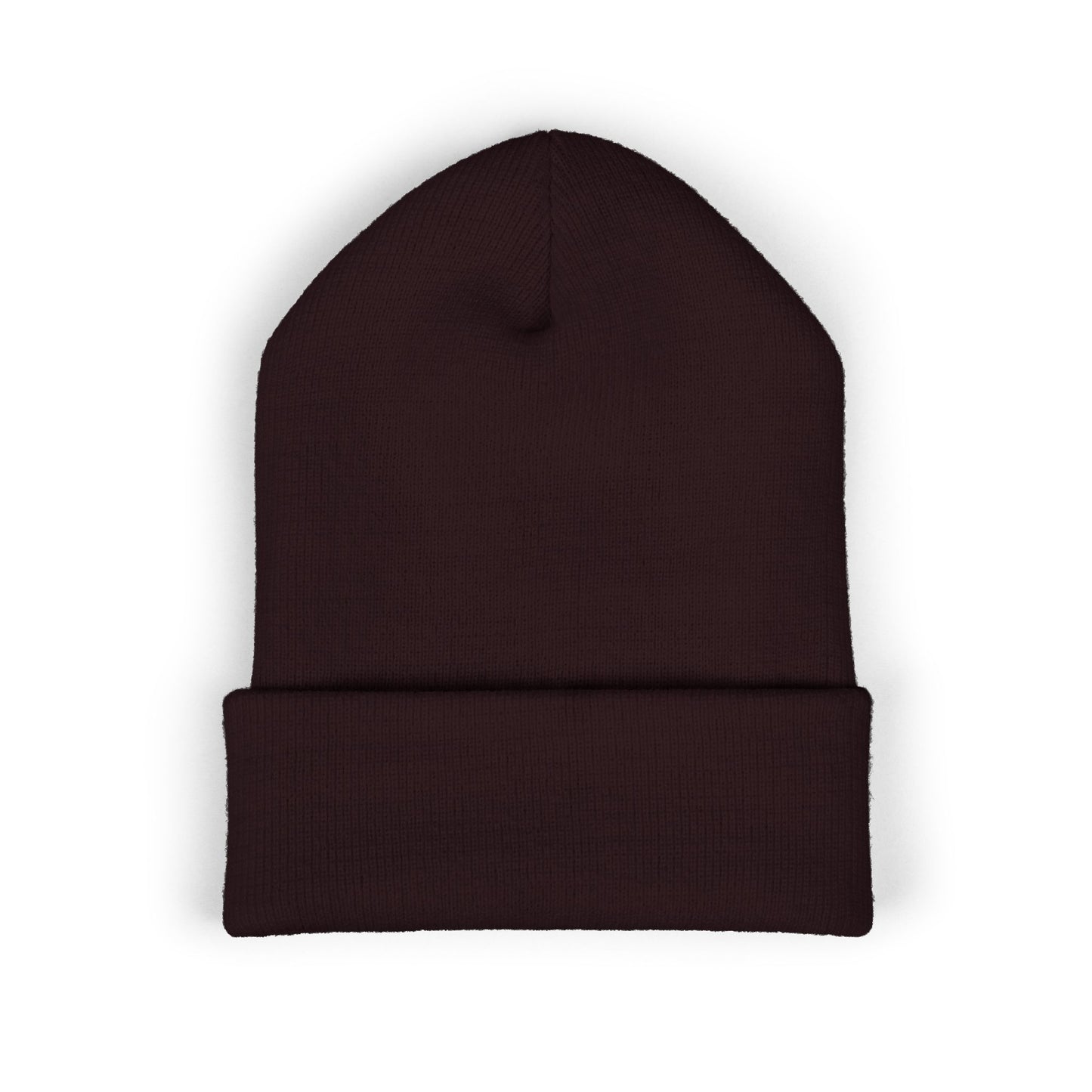 100% Embroidered Cuffed Beanie — Minimal Knit Winter Hat