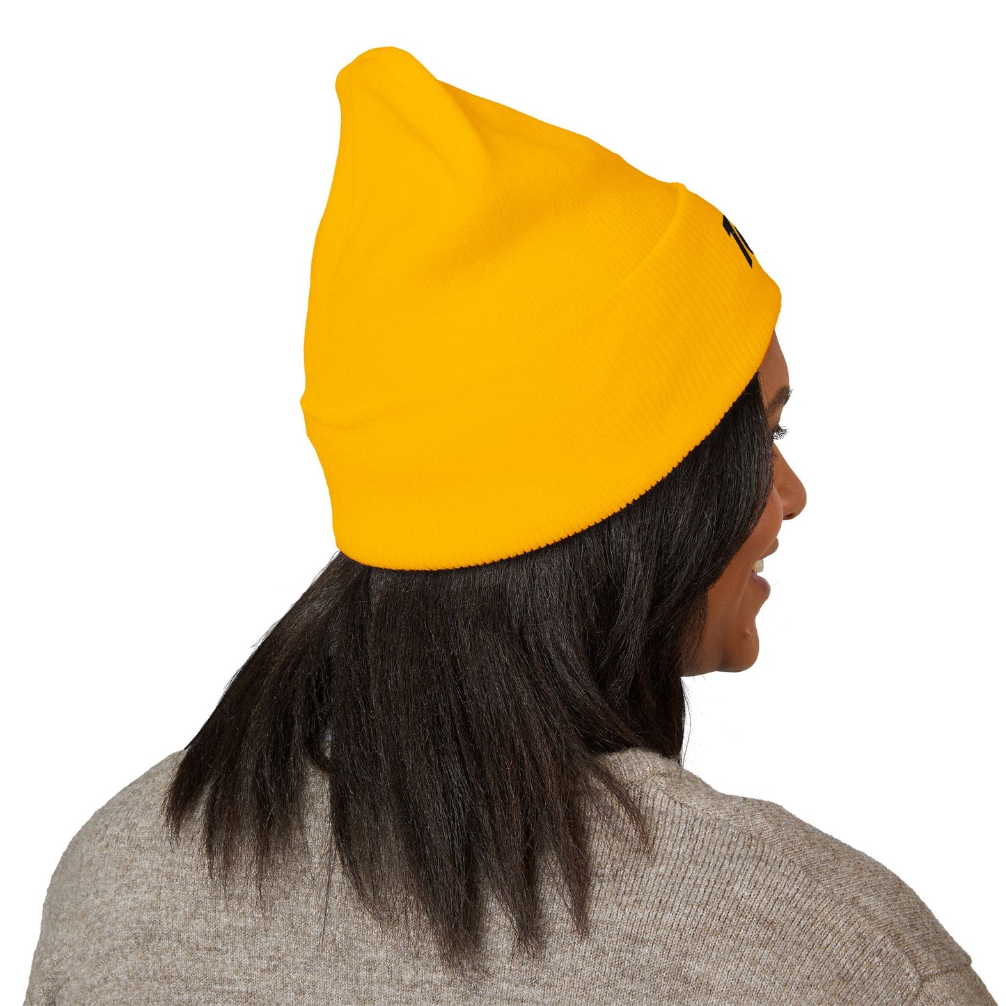 100% Embroidered Cuffed Beanie — Minimal Knit Winter Hat