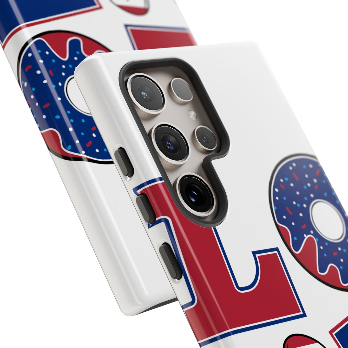 Patriotic "Love" Tough Case – American Flag Flip Flop & Donut Phone Cover