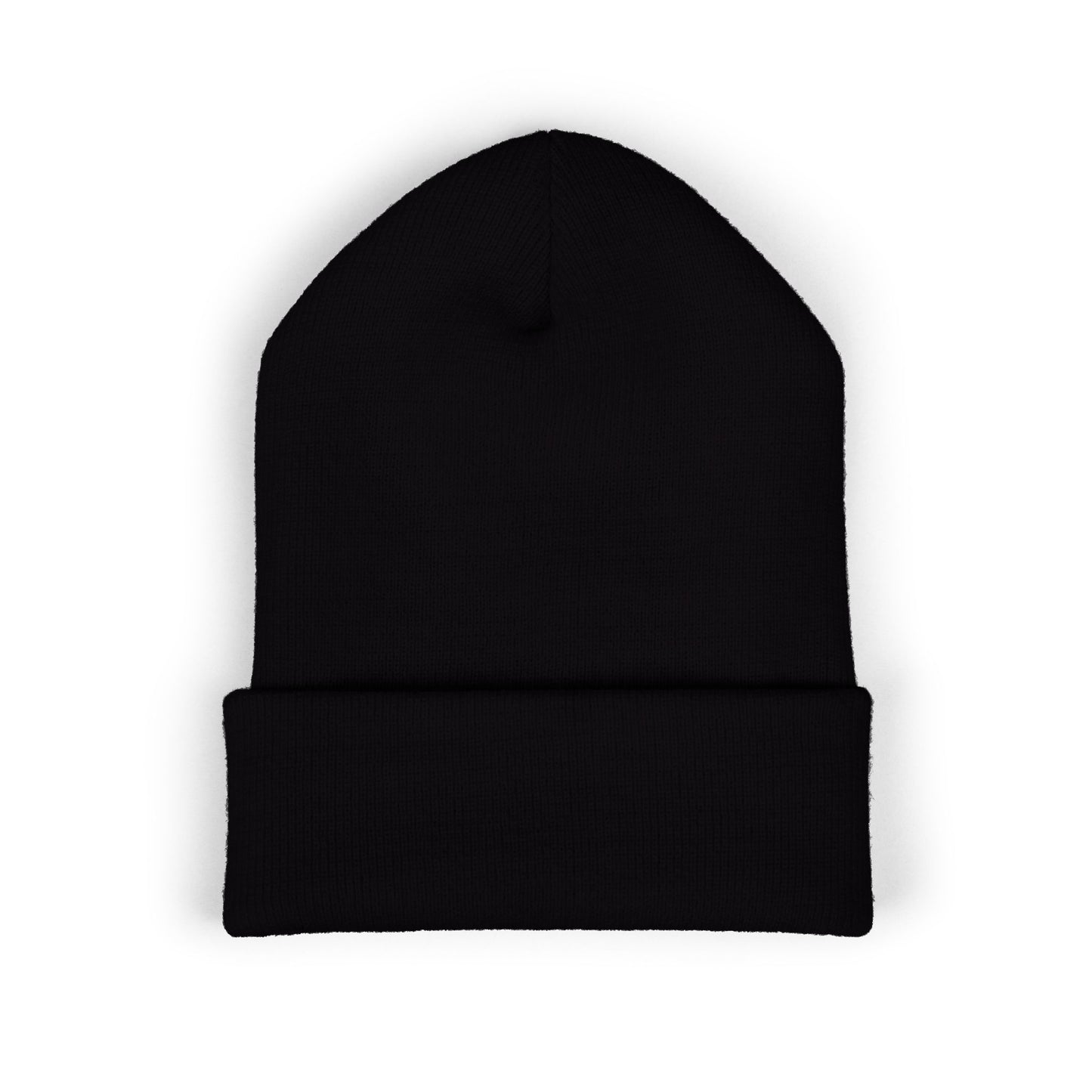 100% Embroidered Cuffed Beanie — Minimal Knit Winter Hat