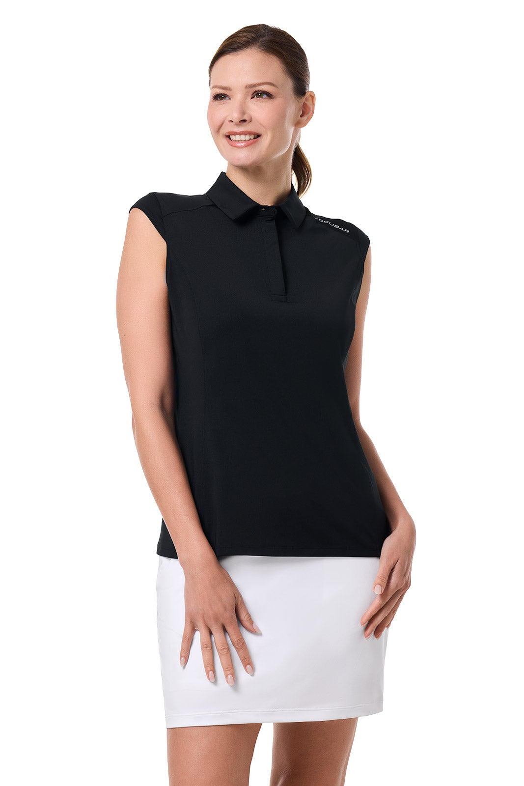 Dew-Sweeper | Women's Performance Sleeveless Polo | Black