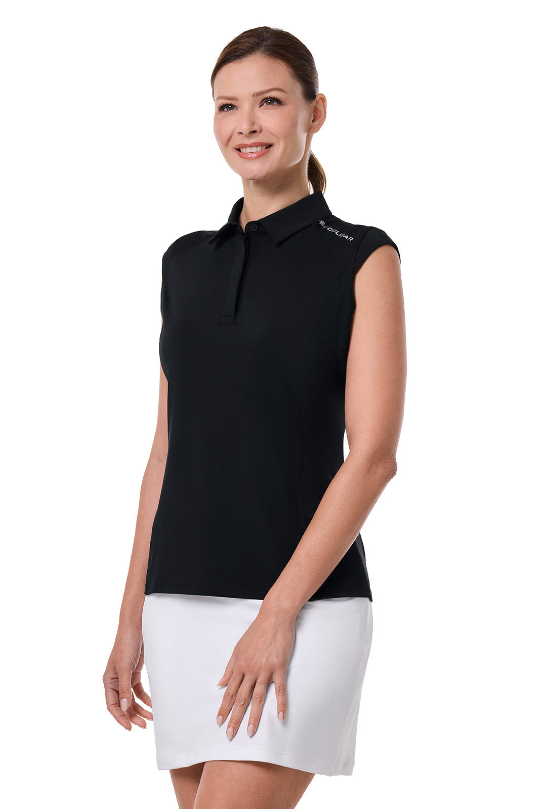 Dew-Sweeper | Women's Performance Sleeveless Polo | Black