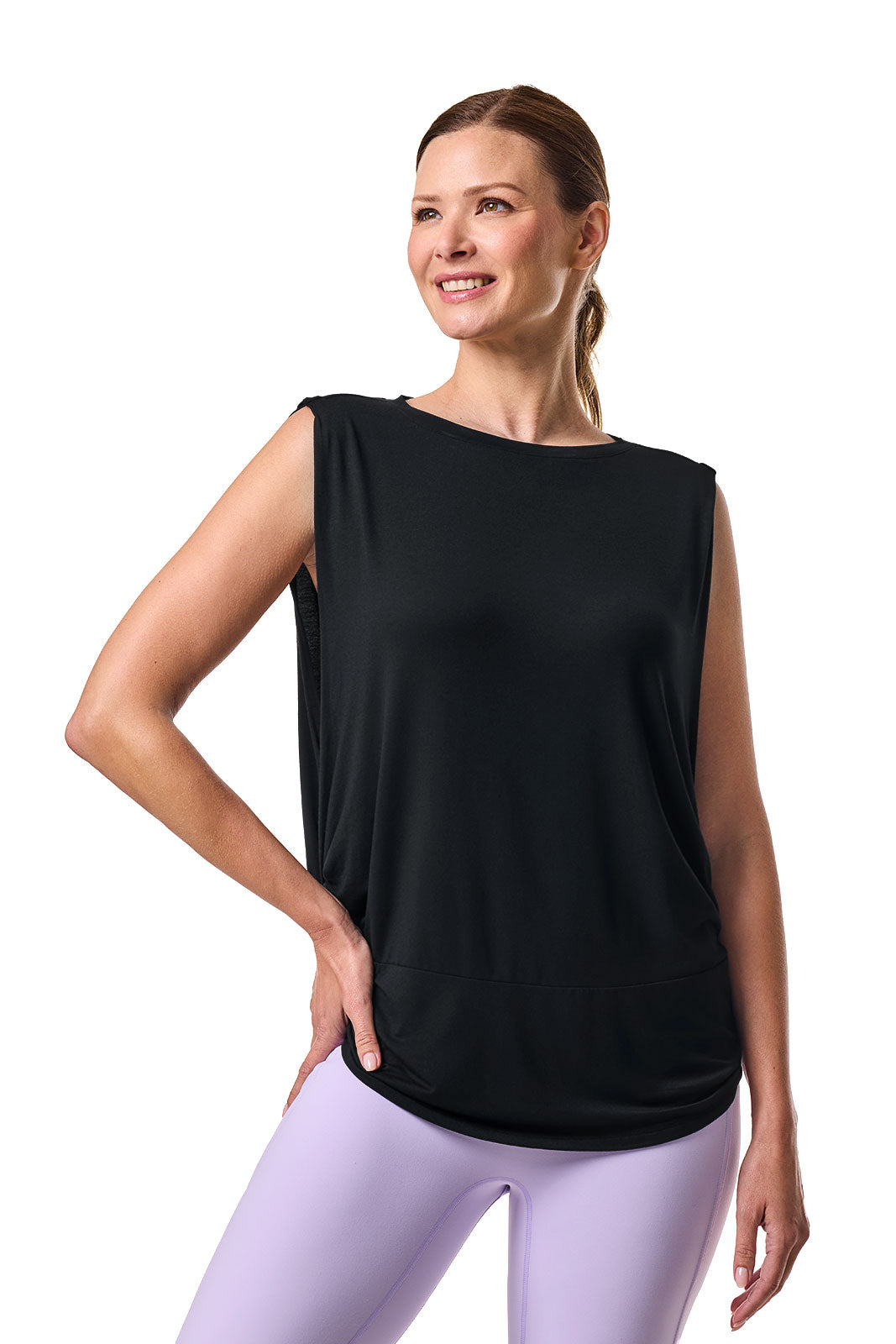 Supine | Women's Twist Yoga Tank | Black