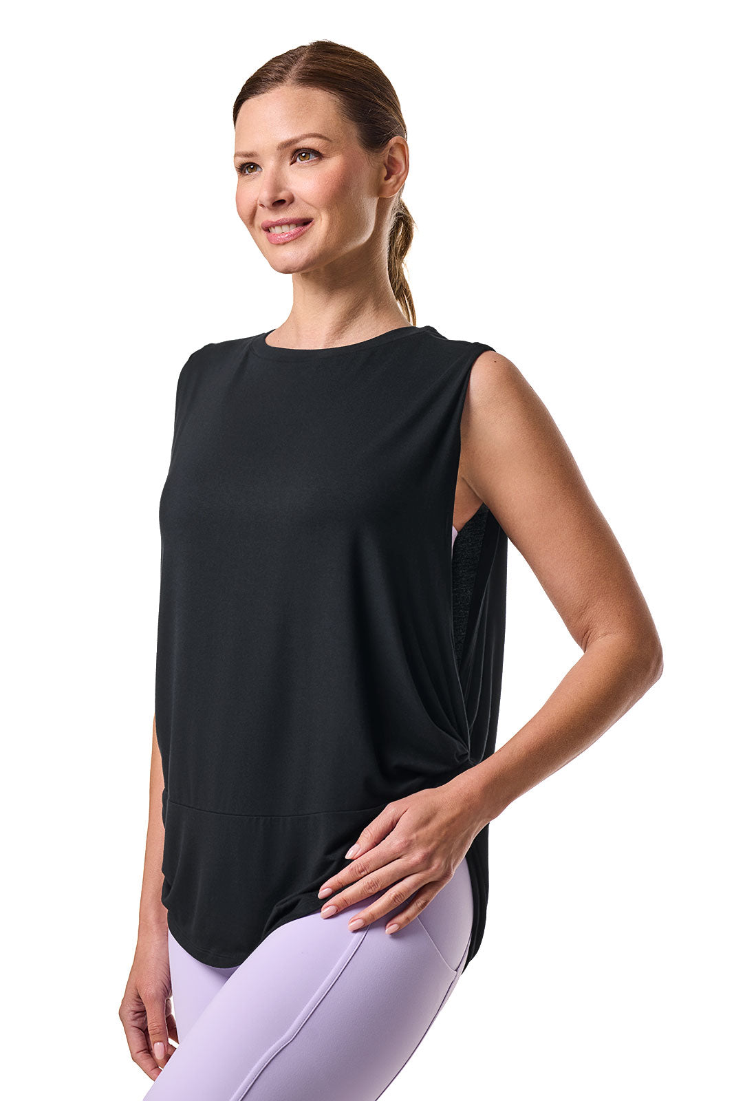 Supine | Women's Twist Yoga Tank | Black