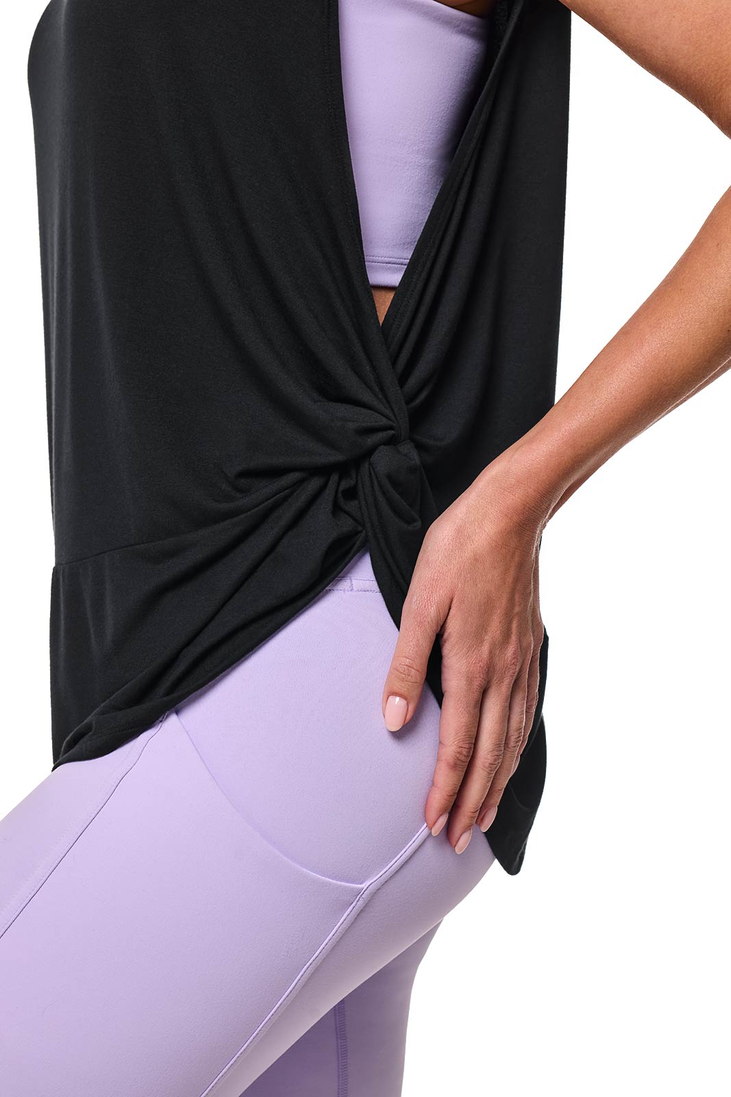 Supine | Women's Twist Yoga Tank | Black