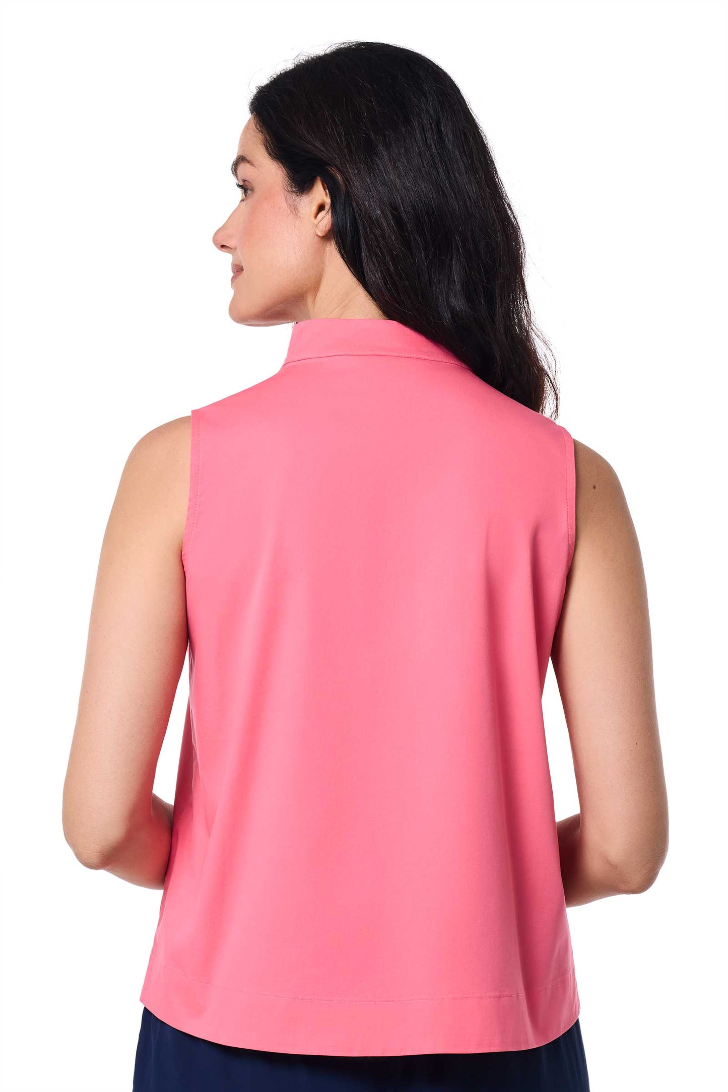 Coral | Women's Cape Stand Collar Blouse | Sunkist Coral