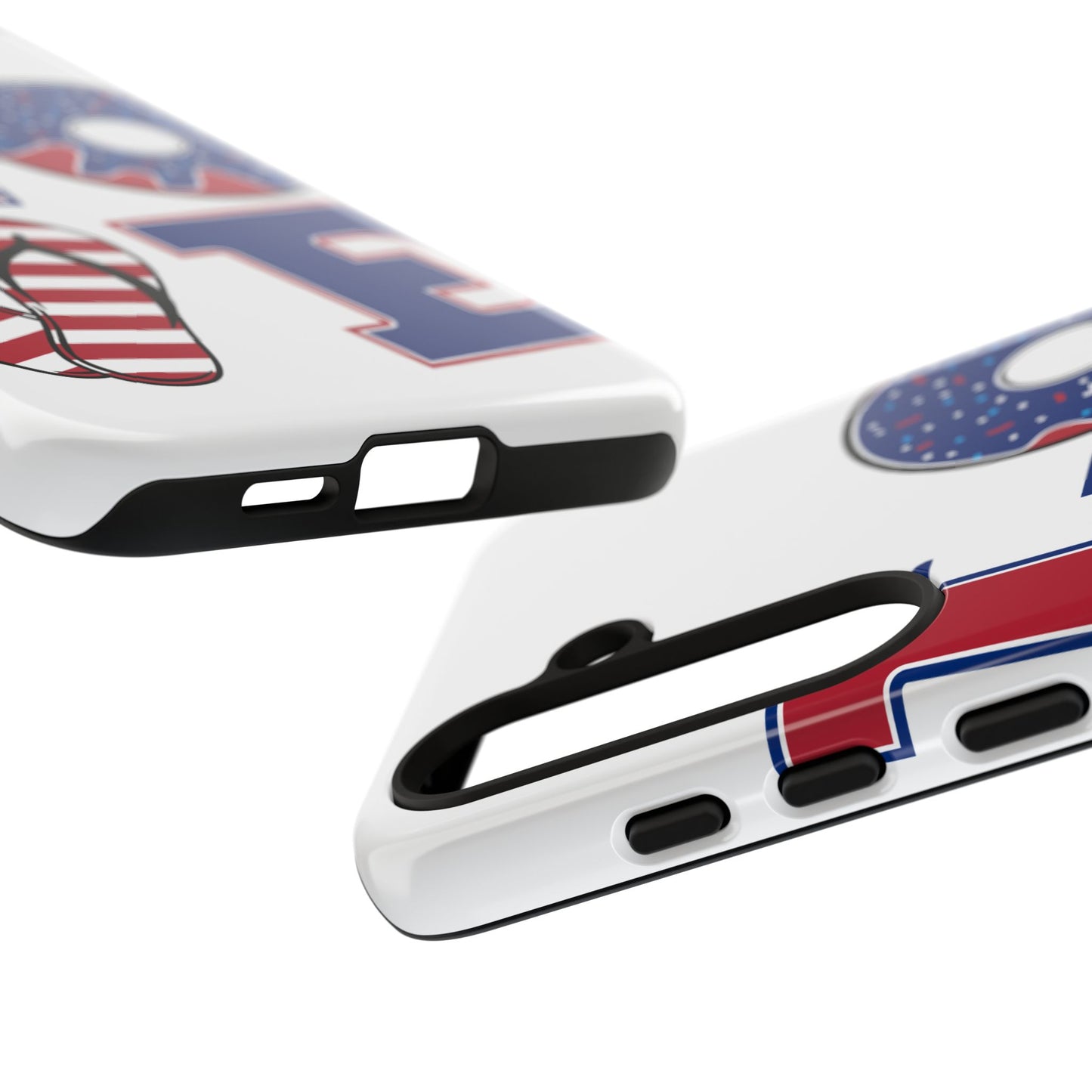 Patriotic "Love" Tough Case – American Flag Flip Flop & Donut Phone Cover