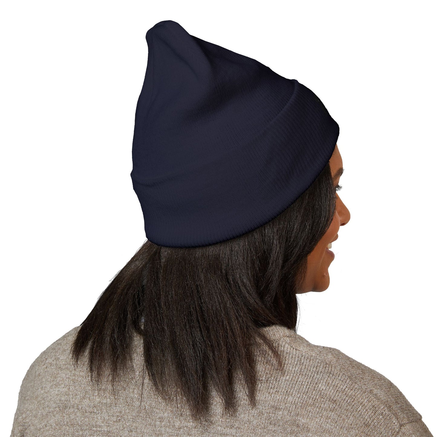 100% Embroidered Cuffed Beanie — Minimal Knit Winter Hat