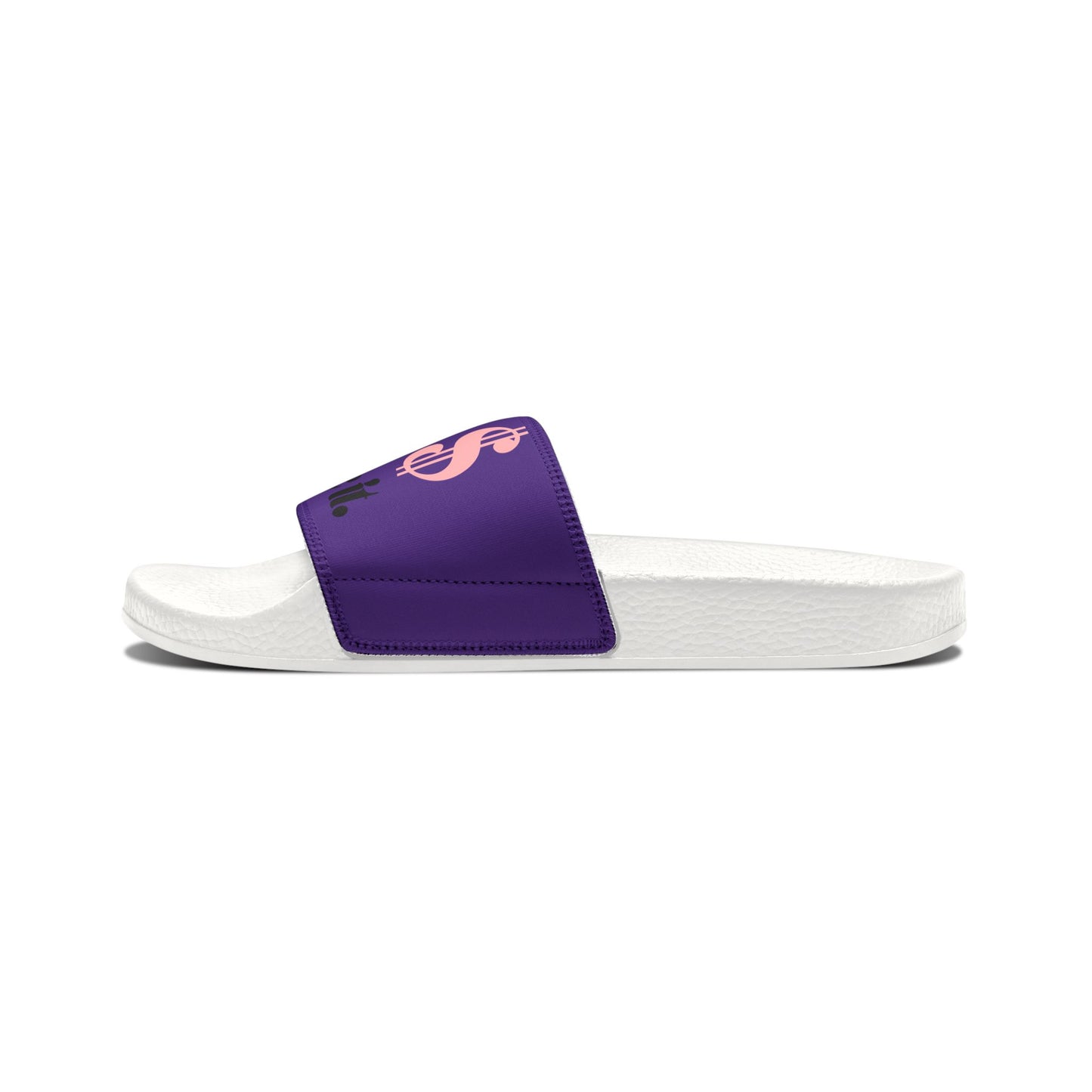 Men's Purple Slide Sandals — "Look Mom, I Made It" Removable Strap Slides