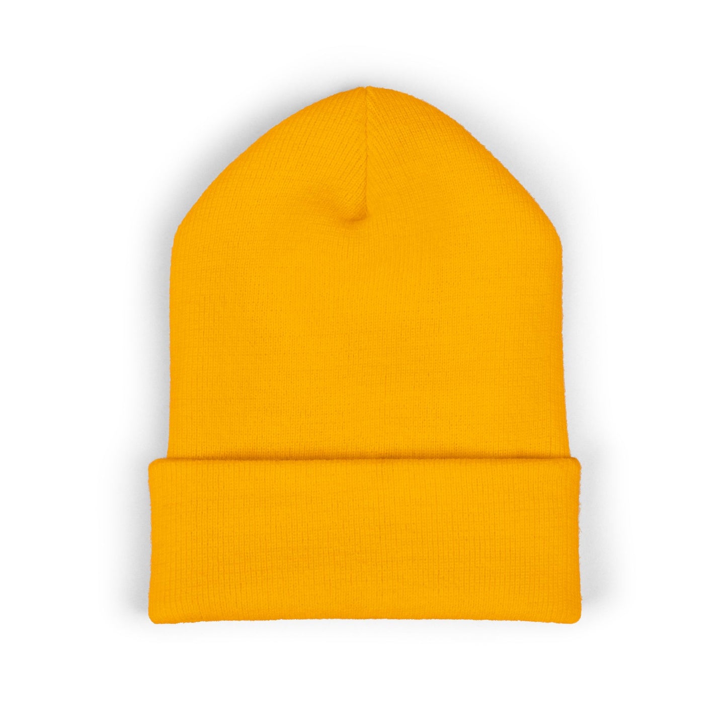 100% Embroidered Cuffed Beanie — Minimal Knit Winter Hat