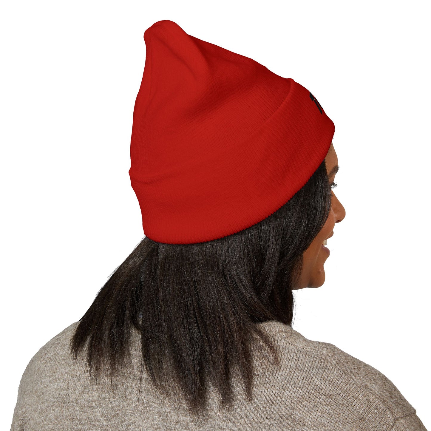 100% Embroidered Cuffed Beanie — Minimal Knit Winter Hat