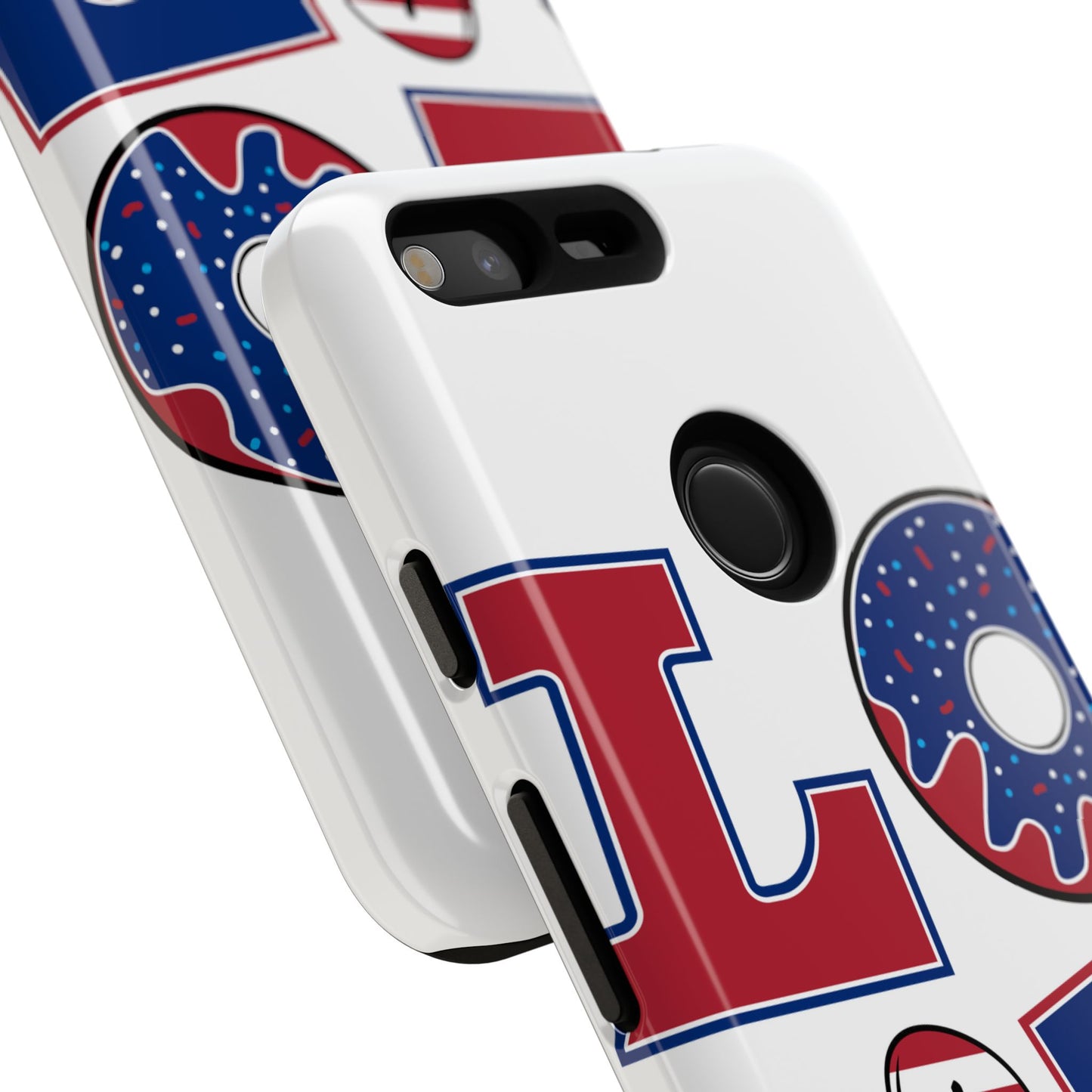 Patriotic "Love" Tough Case – American Flag Flip Flop & Donut Phone Cover