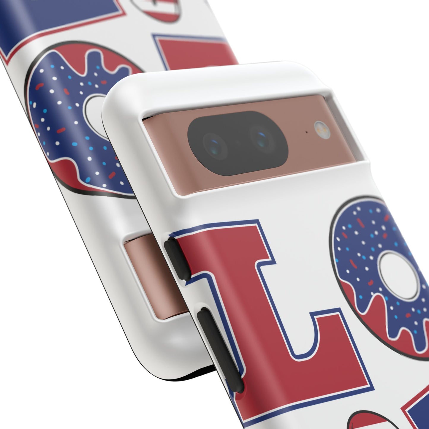 Patriotic "Love" Tough Case – American Flag Flip Flop & Donut Phone Cover