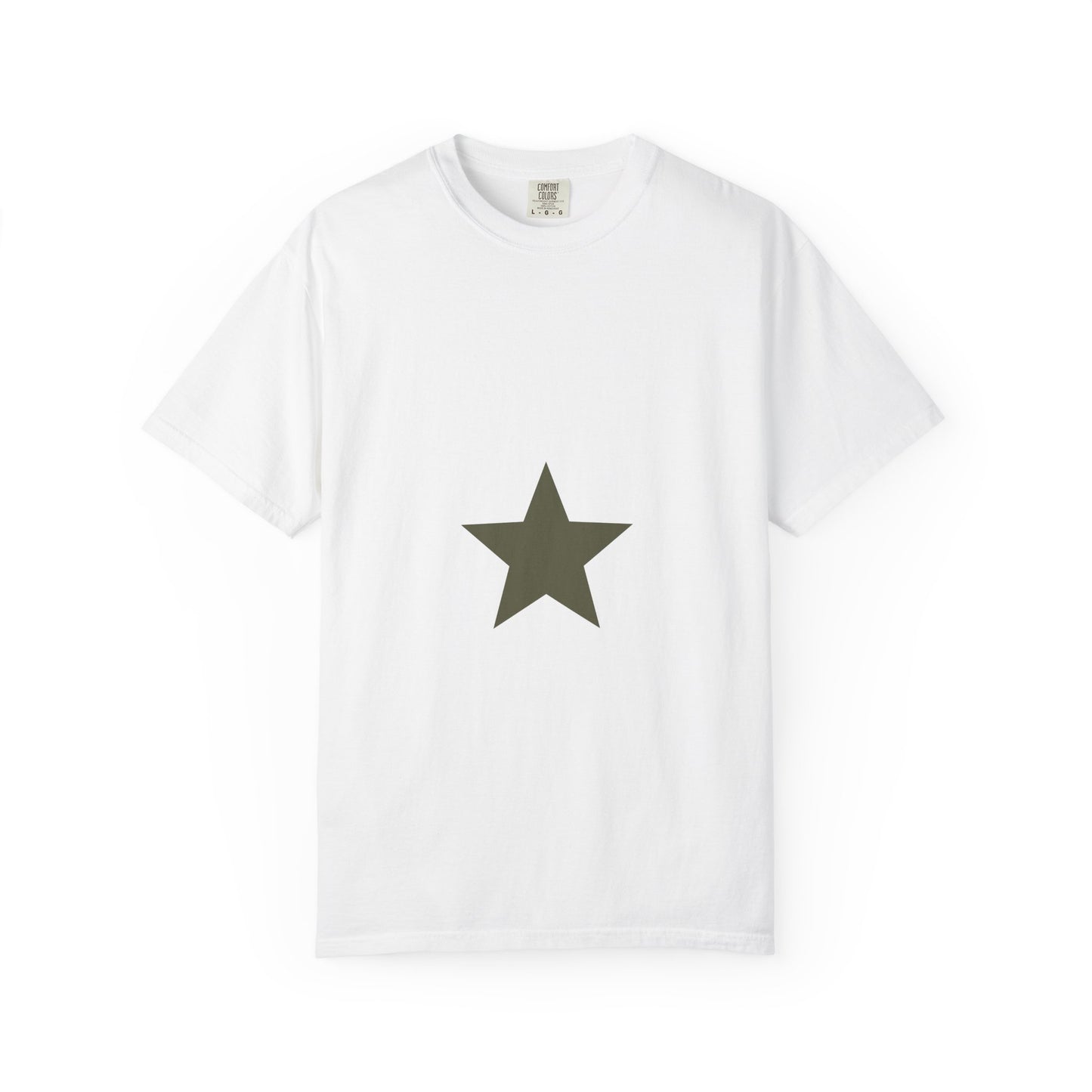 Copy of Star Graphic T-Shirt — Minimal Olive Star Front with "art lover boutique" Back Logo