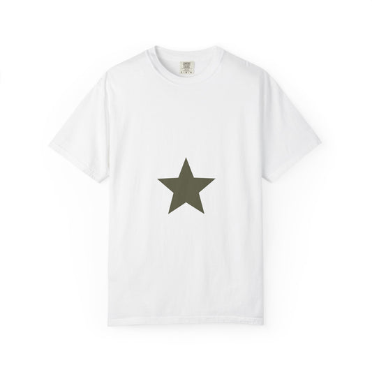 Copy of Star Graphic T-Shirt — Minimal Olive Star Front with "art lover boutique" Back Logo