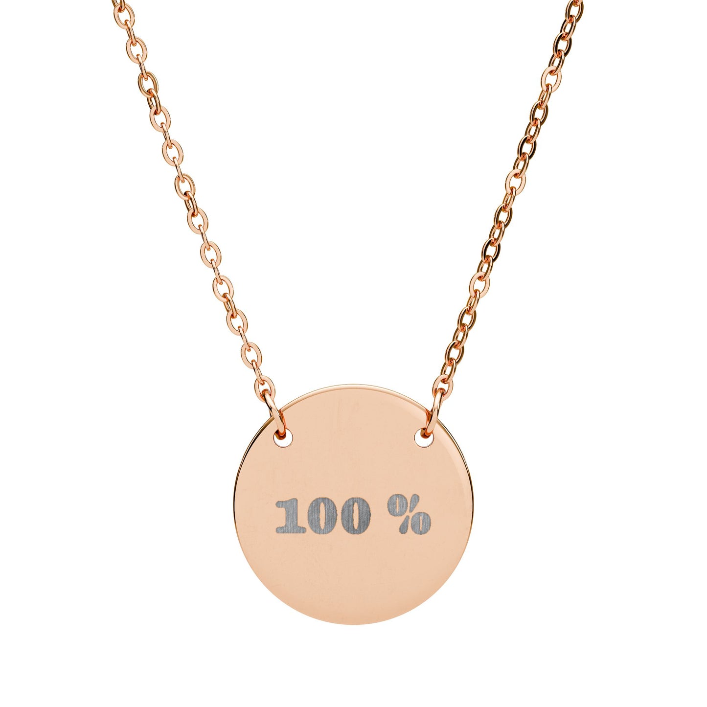 Engraved Circle Necklace — Personalized Minimalist Pendant (Custom Text)