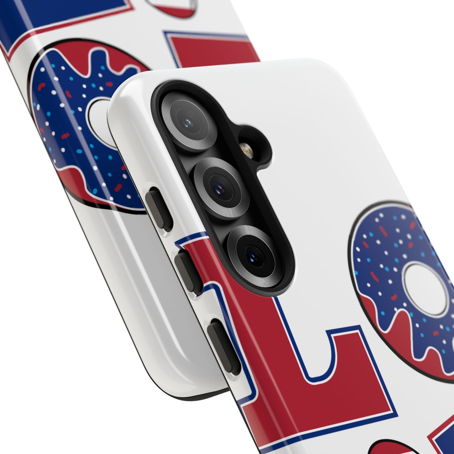 Patriotic "Love" Tough Case – American Flag Flip Flop & Donut Phone Cover