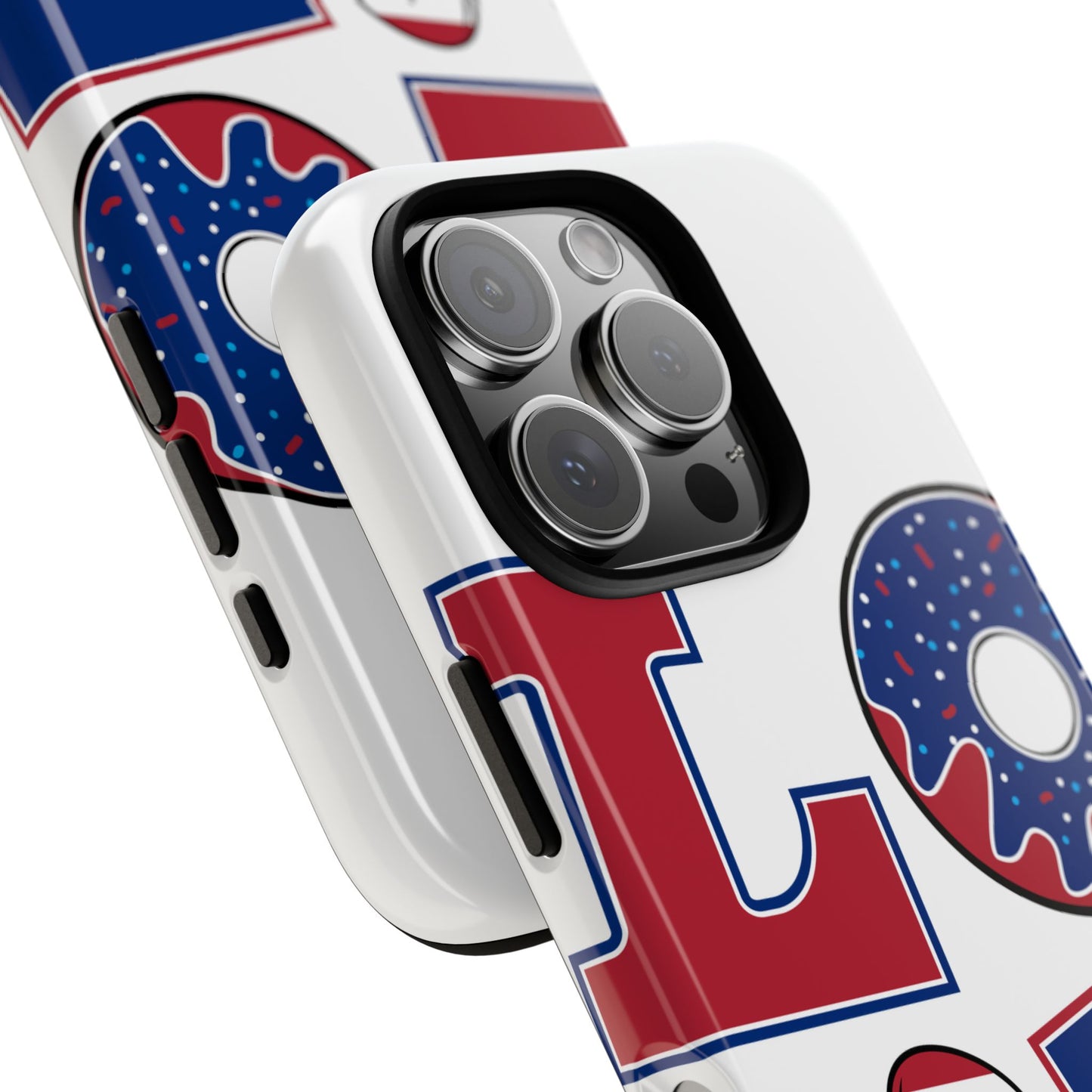 Patriotic "Love" Tough Case – American Flag Flip Flop & Donut Phone Cover