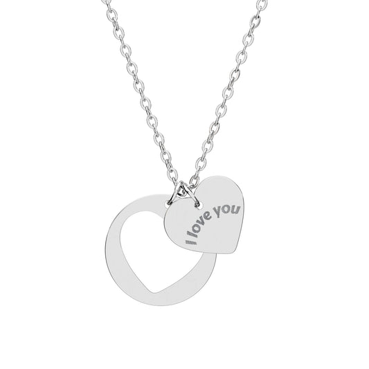 Heart Cutout Necklace (Engraving)