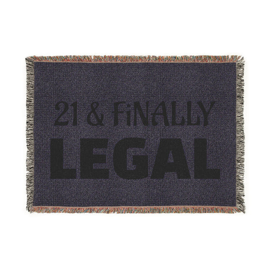 Woven Blanket — Minimalist 'Beauty Rest' Logo Throw Blanket