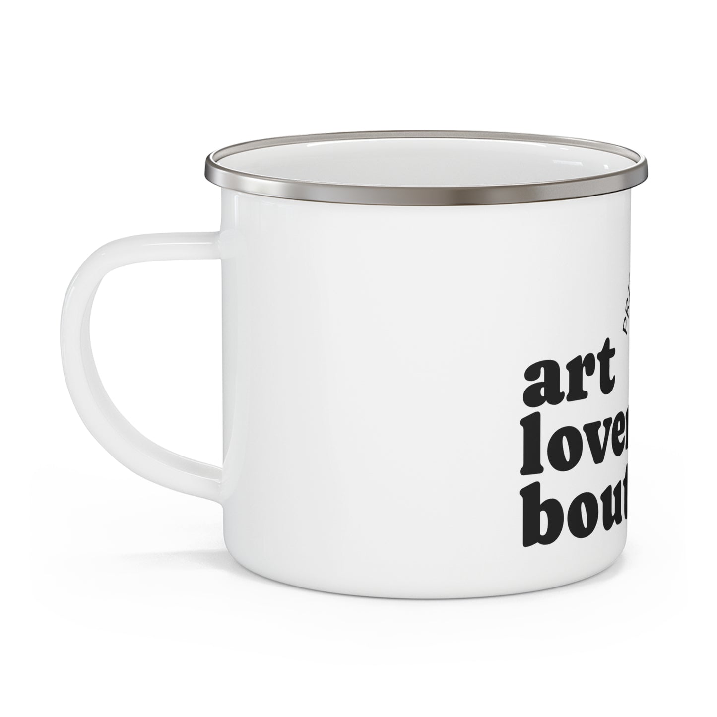 Enamel Camping Mug — 'Art Lover Boutique' Retro Logo Camper Coffee Cup