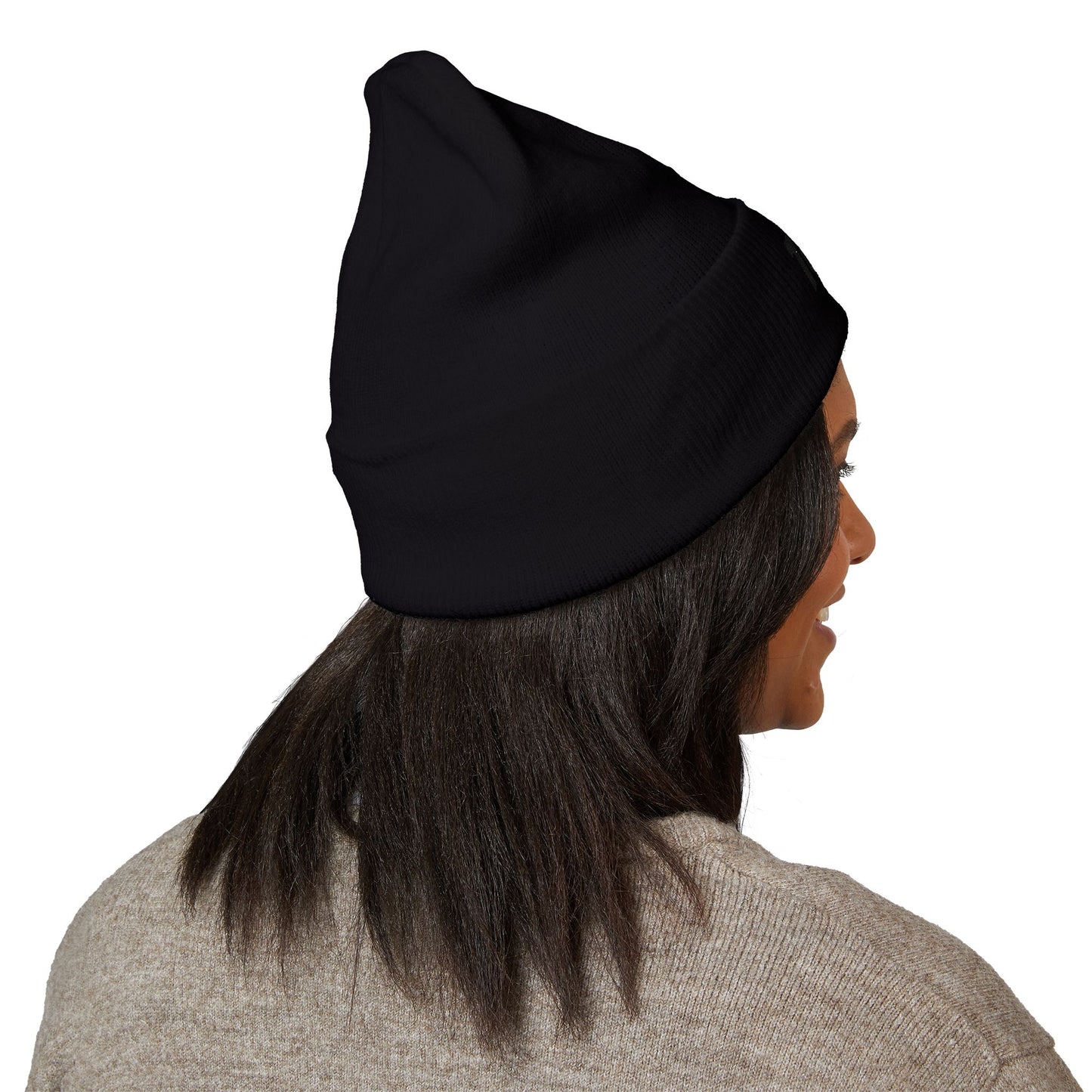 100% Embroidered Cuffed Beanie — Minimal Knit Winter Hat