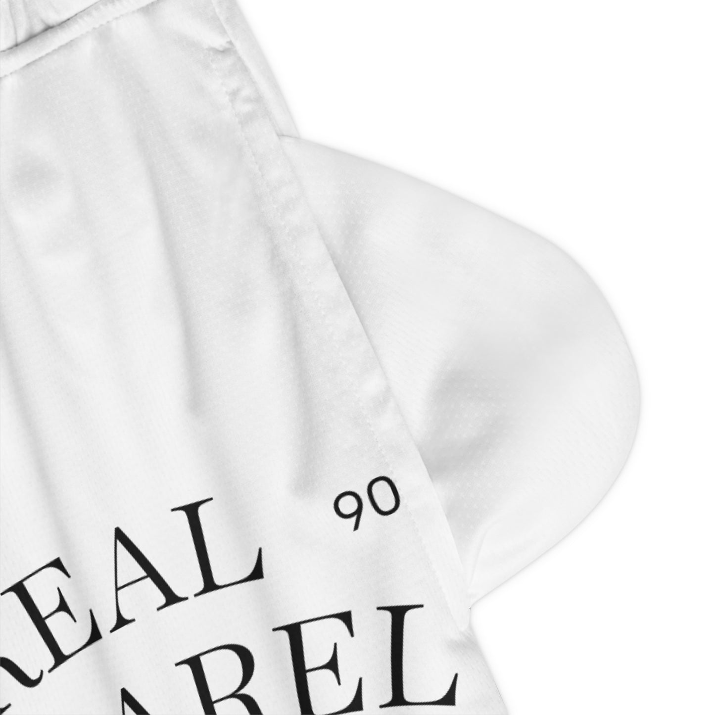 Basketball Shorts – "Real Apparel Co." White Athletic Ribbed Shorts