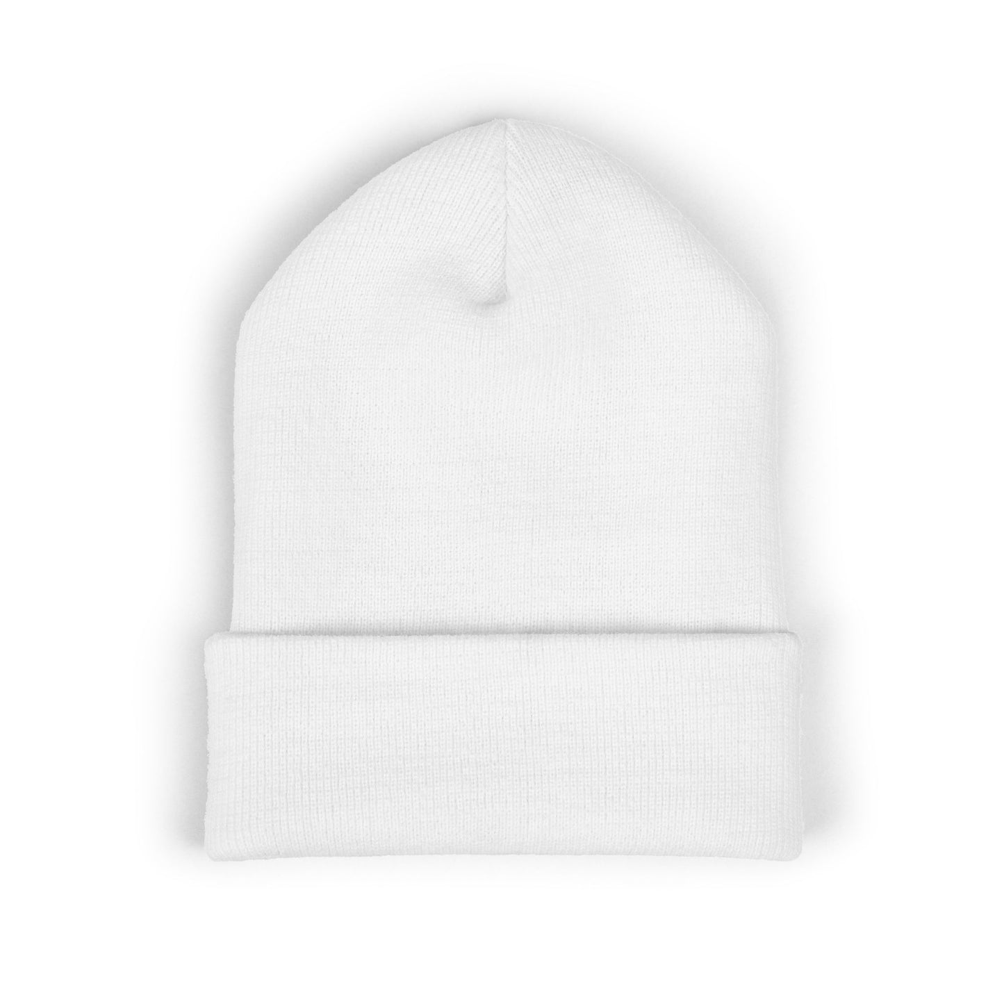 100% Embroidered Cuffed Beanie — Minimal Knit Winter Hat