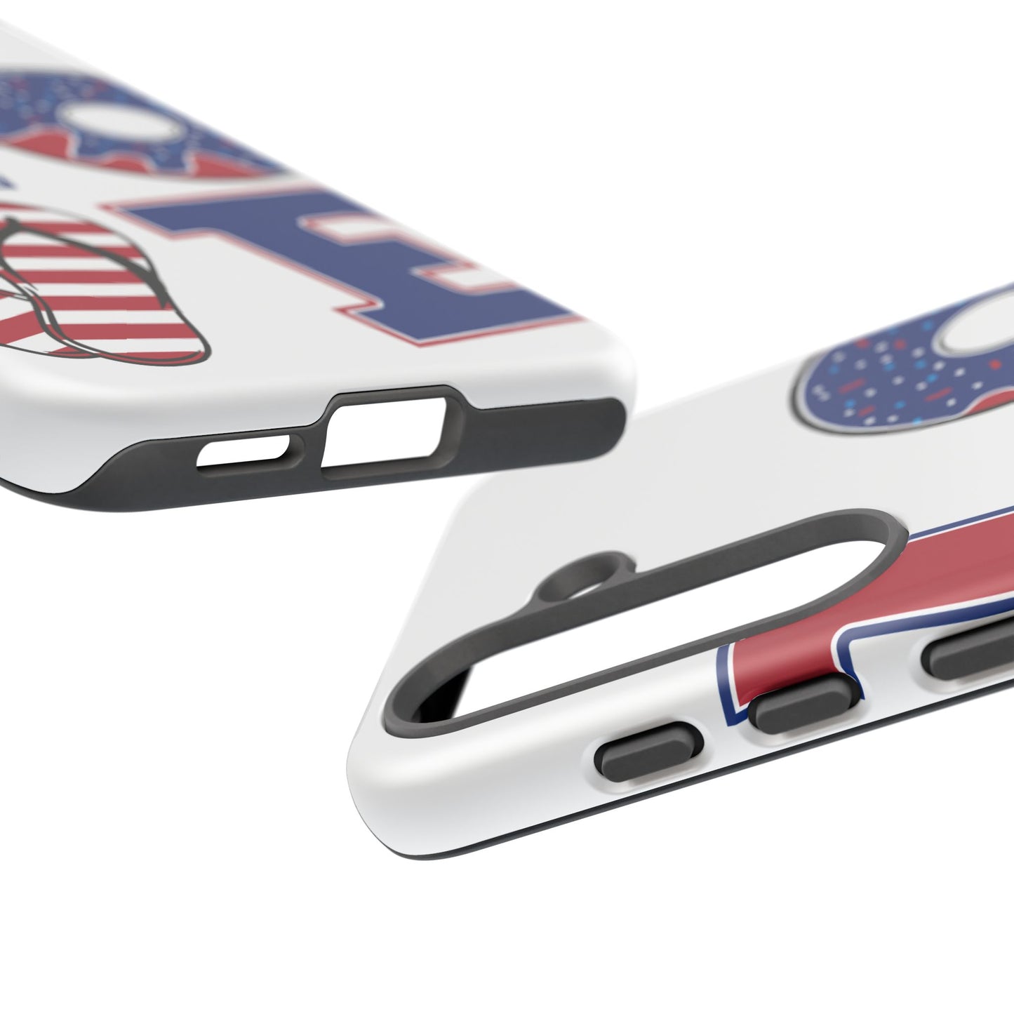 Patriotic "Love" Tough Case – American Flag Flip Flop & Donut Phone Cover