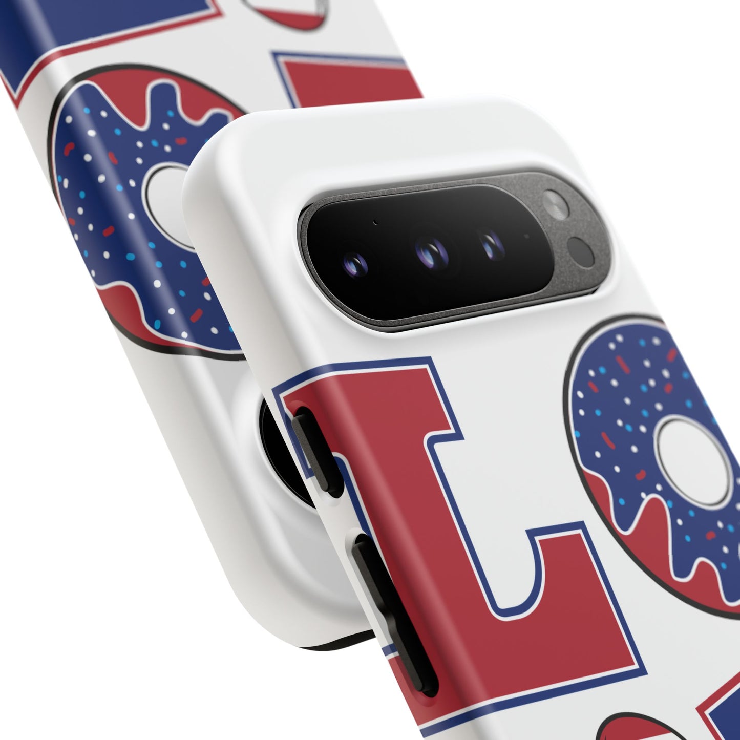 Patriotic "Love" Tough Case – American Flag Flip Flop & Donut Phone Cover