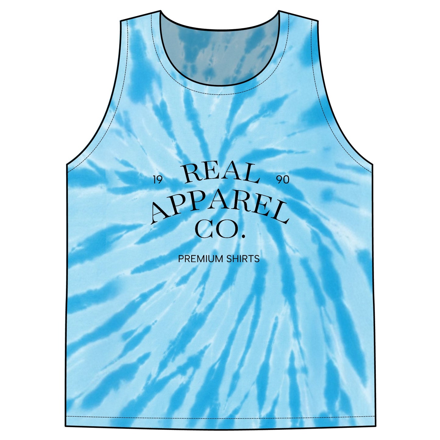 Tie-Dye Tank Top — Patriotic "LOVE" & Retro Logo Beach Vest
