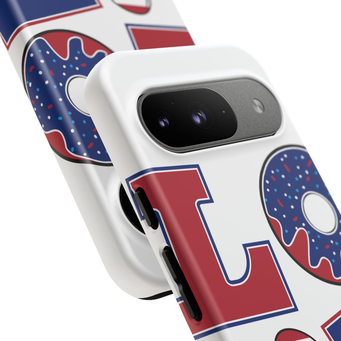 Patriotic "Love" Tough Case – American Flag Flip Flop & Donut Phone Cover