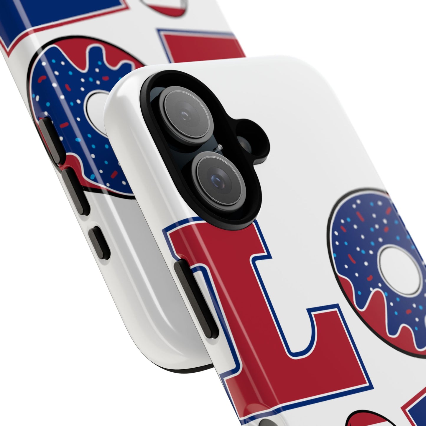 Patriotic "Love" Tough Case – American Flag Flip Flop & Donut Phone Cover